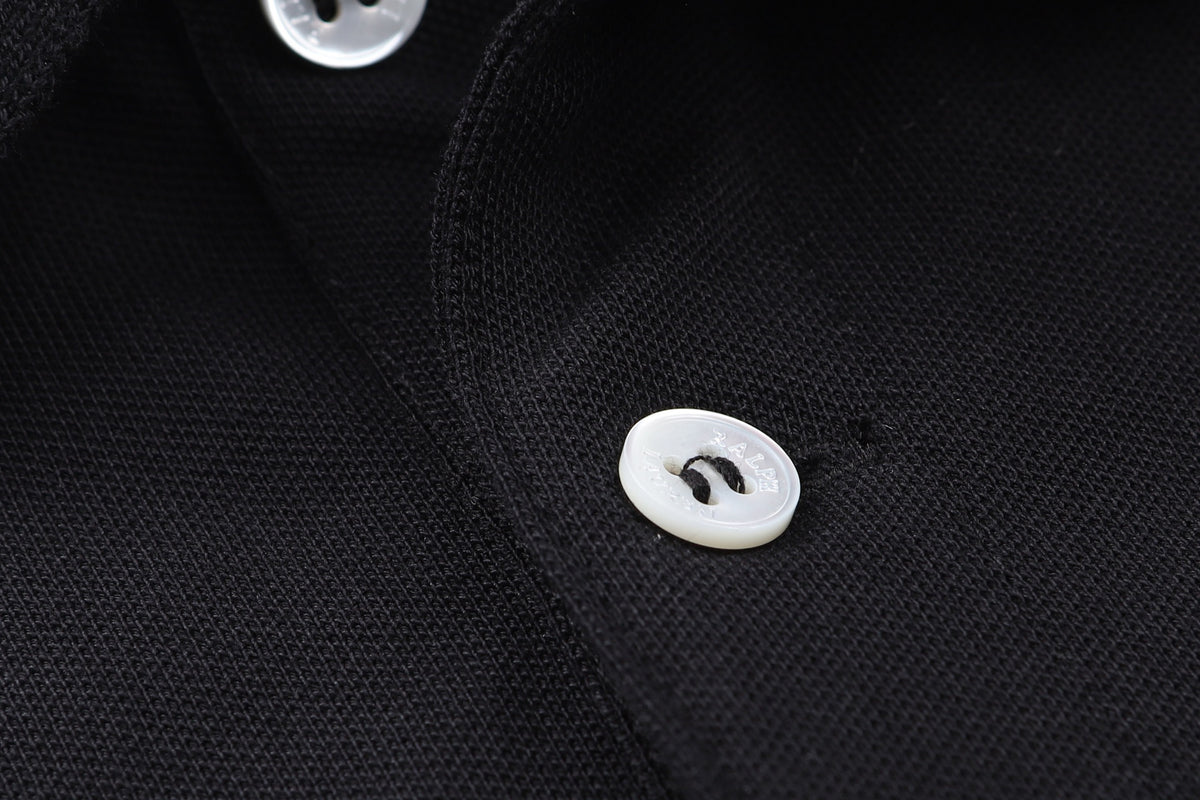 Polo Ralph Lauren Men’s Long‑Sleeve Pique Polo Shirt With White Pony Embroidery