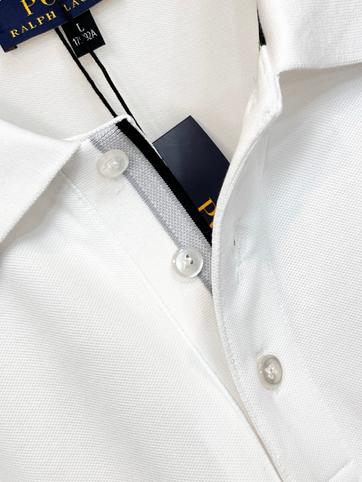 Men's Short‑Sleeve Polo Shirt with Striped Collar & Pony Embroidery