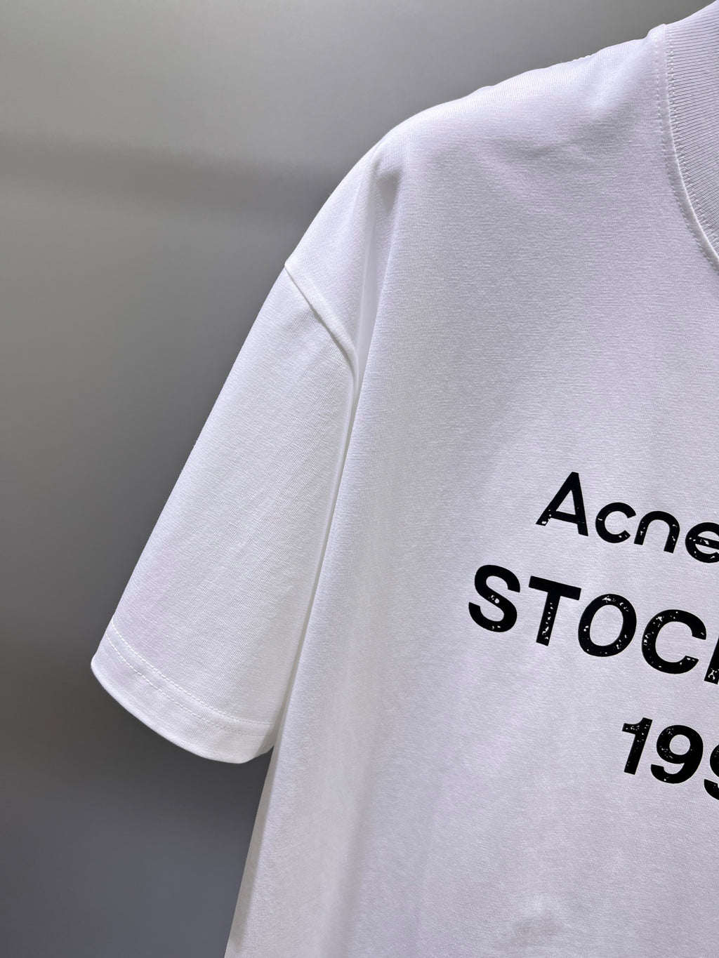 Acne Studios Stockholm 1996 Front Print Crew‑Neck Short‑Sleeve T‑Shirt