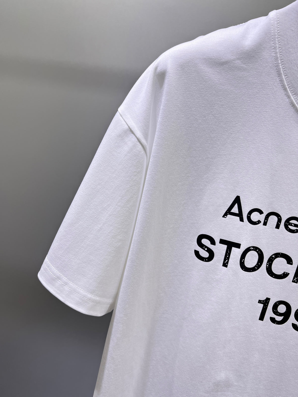 Acne Studios Stockholm 1996 Front Print Crew‑Neck Short‑Sleeve T‑Shirt