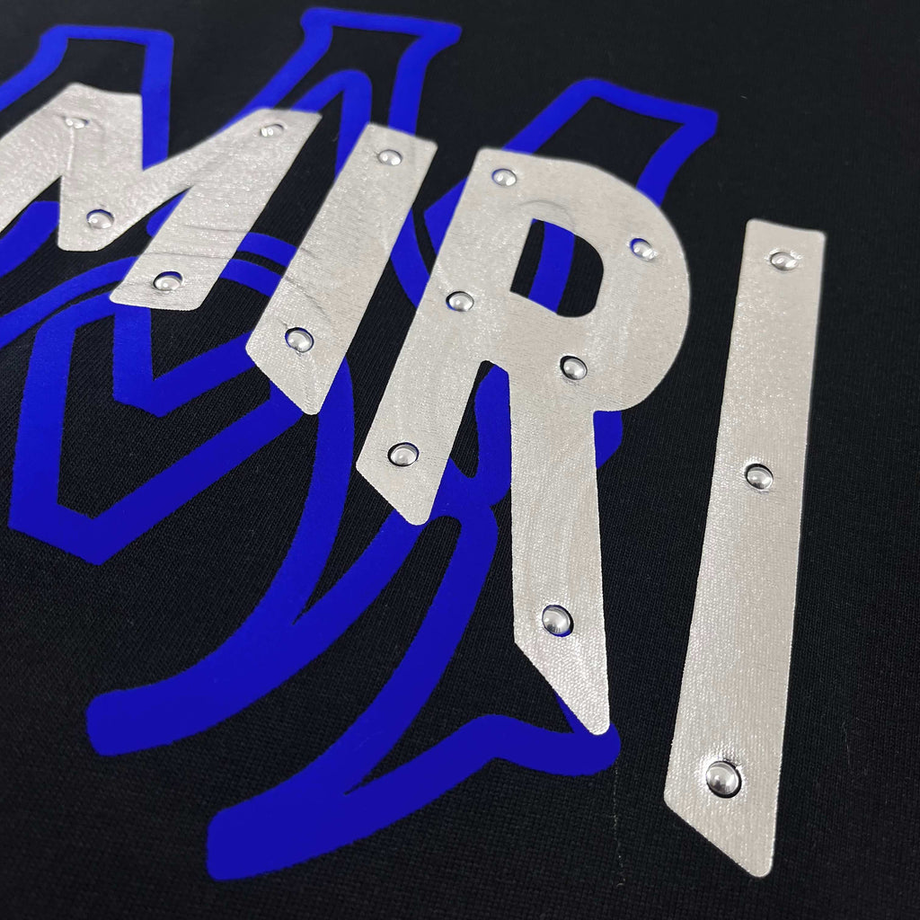 AMIRI Layered Metallic‑Effect Letter Graphic Short‑Sleeve Tee