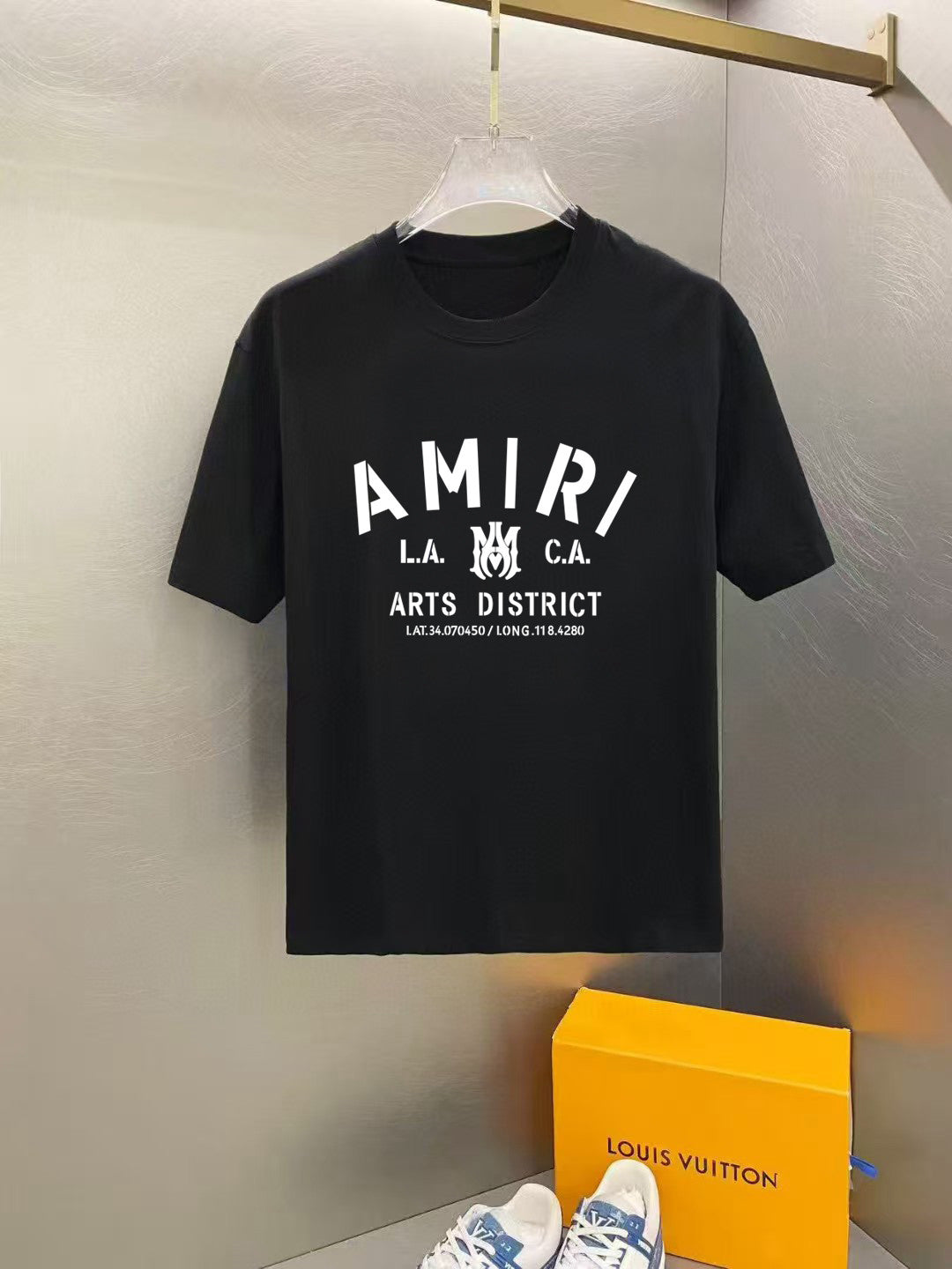Amiri Arts District Coordinates Front Graphic Crew‑Neck Short‑Sleeve T‑Shirt