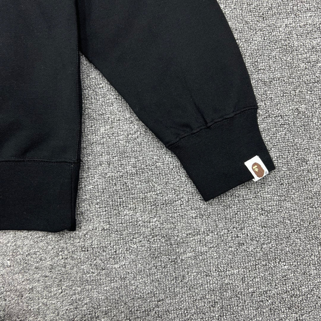 BAPE One Point Ape Head Crewneck Sweatshirt - 420gsm - Gray / Black