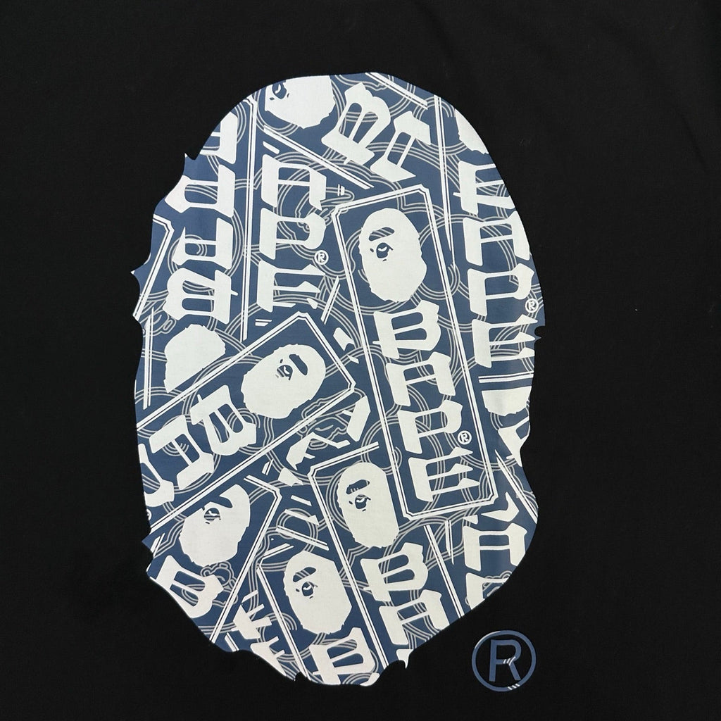 BAPE FW25 Banknote Collage Ape Head Oversized Heavyweight Unisex T-Shirt