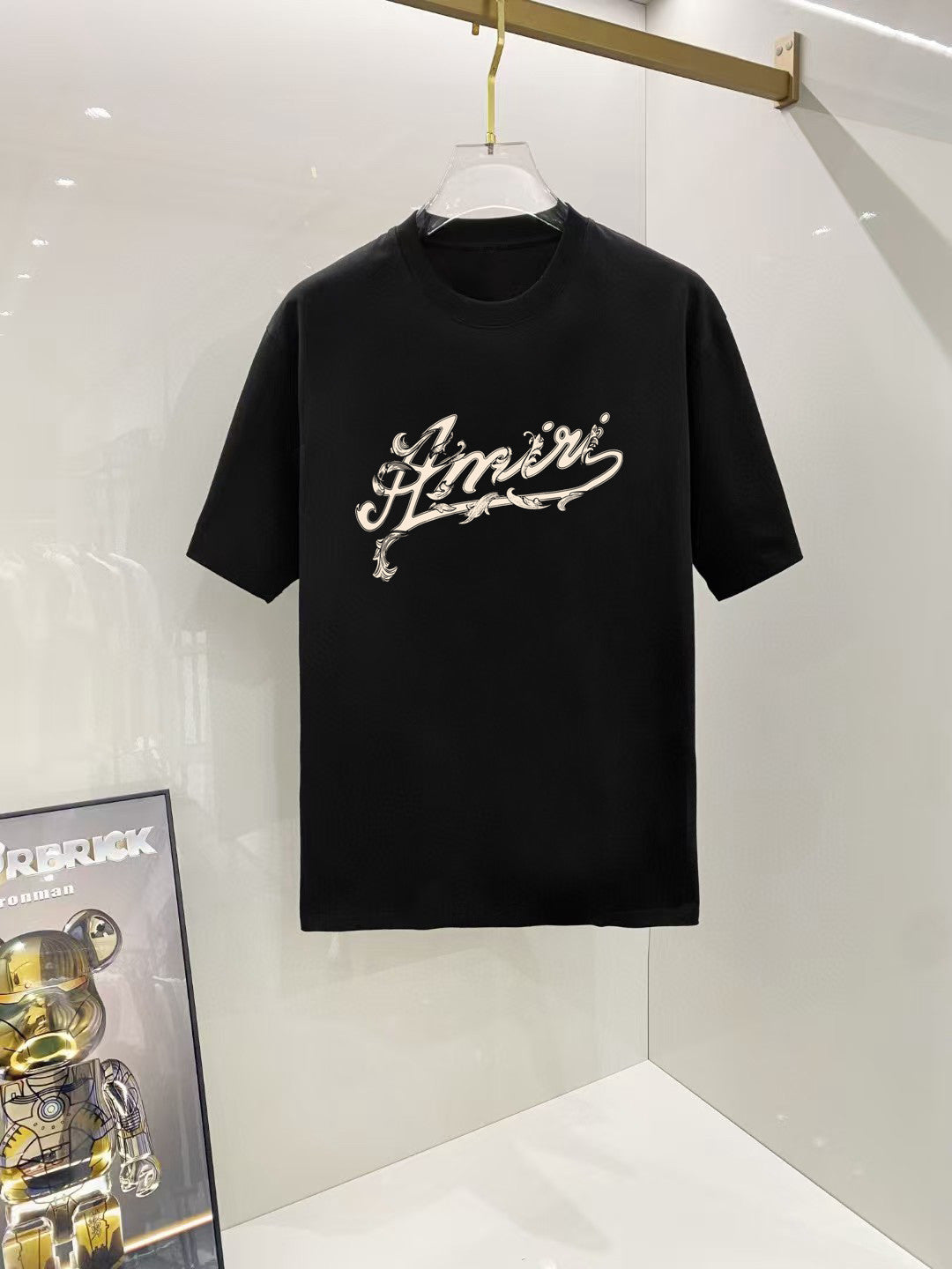 AMIRI Ornate Script Logo Crew Neck Short‑Sleeve T‑Shirt