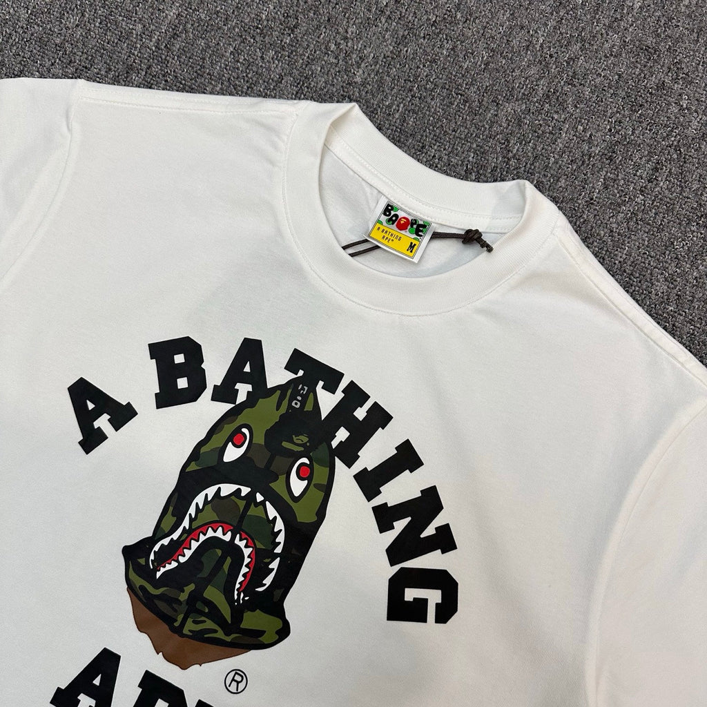 BAPE FW25 A Bathing Ape College Shark Camo Fill Oversized Heavyweight Unisex T-Shirt