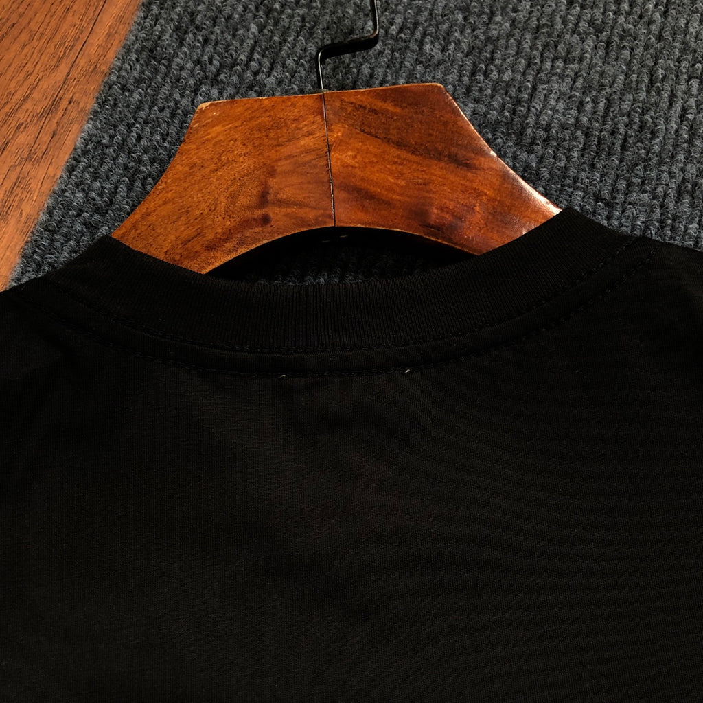 Men's Cotton Crew Neck Short‑Sleeve T‑Shirt, Red Pony Chest Embroidery