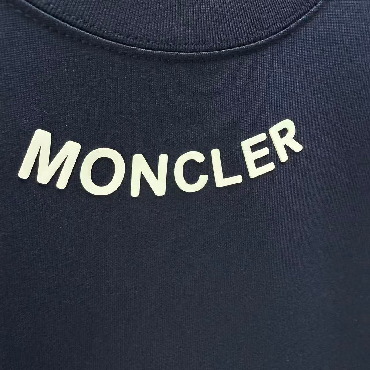 Moncler Lettering Logo T-Shirt Navy