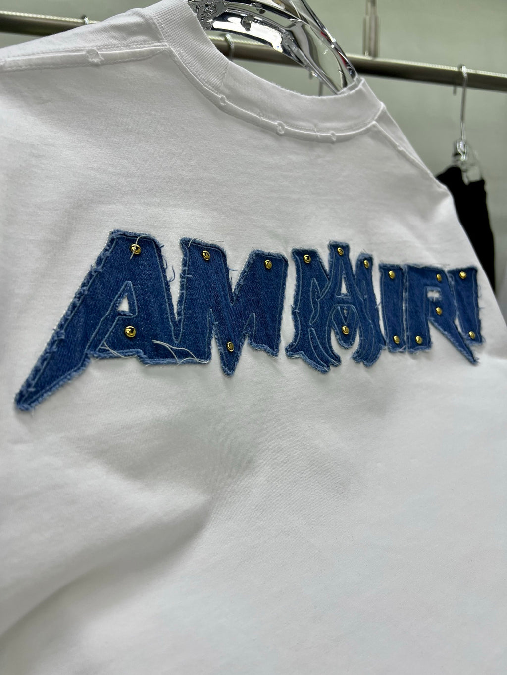 AMIRI Denim Patch MA Logo Short-Sleeve Crew Neck T-Shirt