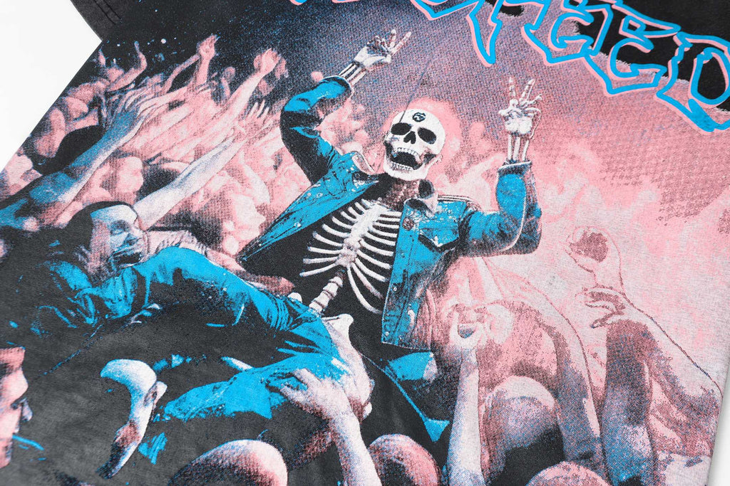 Godspeed Mosh Pit Skull Vintage Washed Graphic Tee