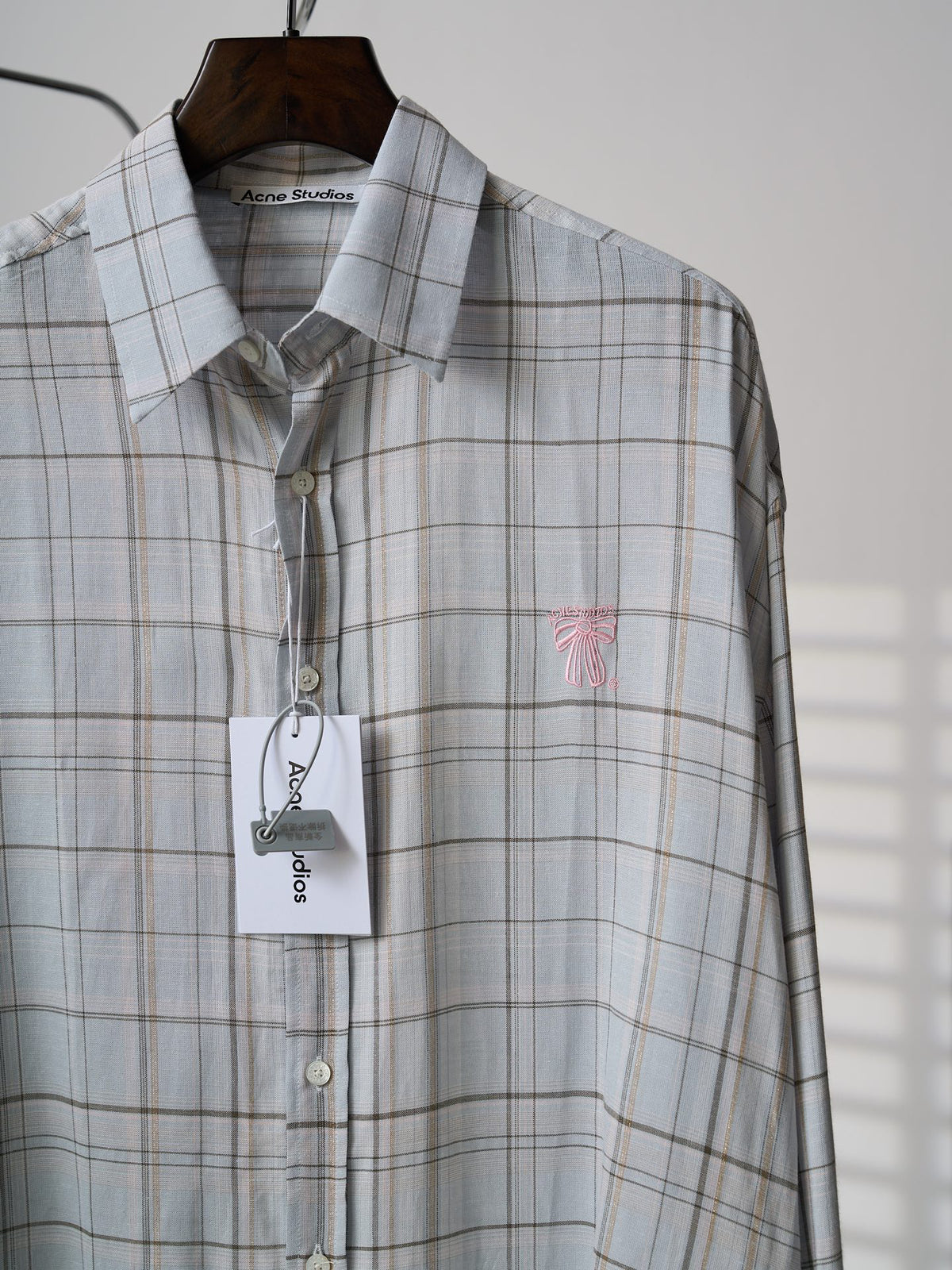 Acne Studios Plaid Oversized Long‑Sleeve Button‑Down Shirt
