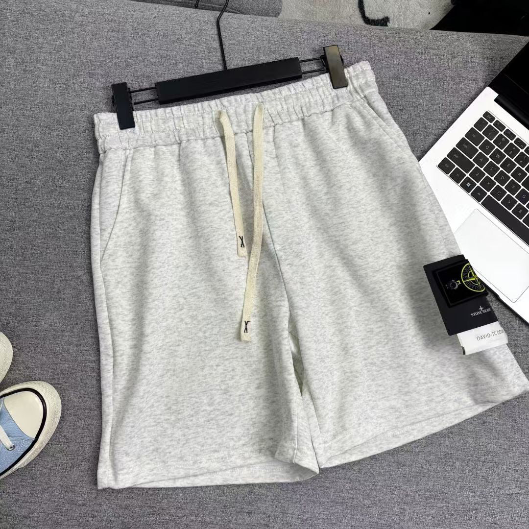 Stone Island Cotton Fleece Sweat Shorts with Elasticated Drawstring Waist