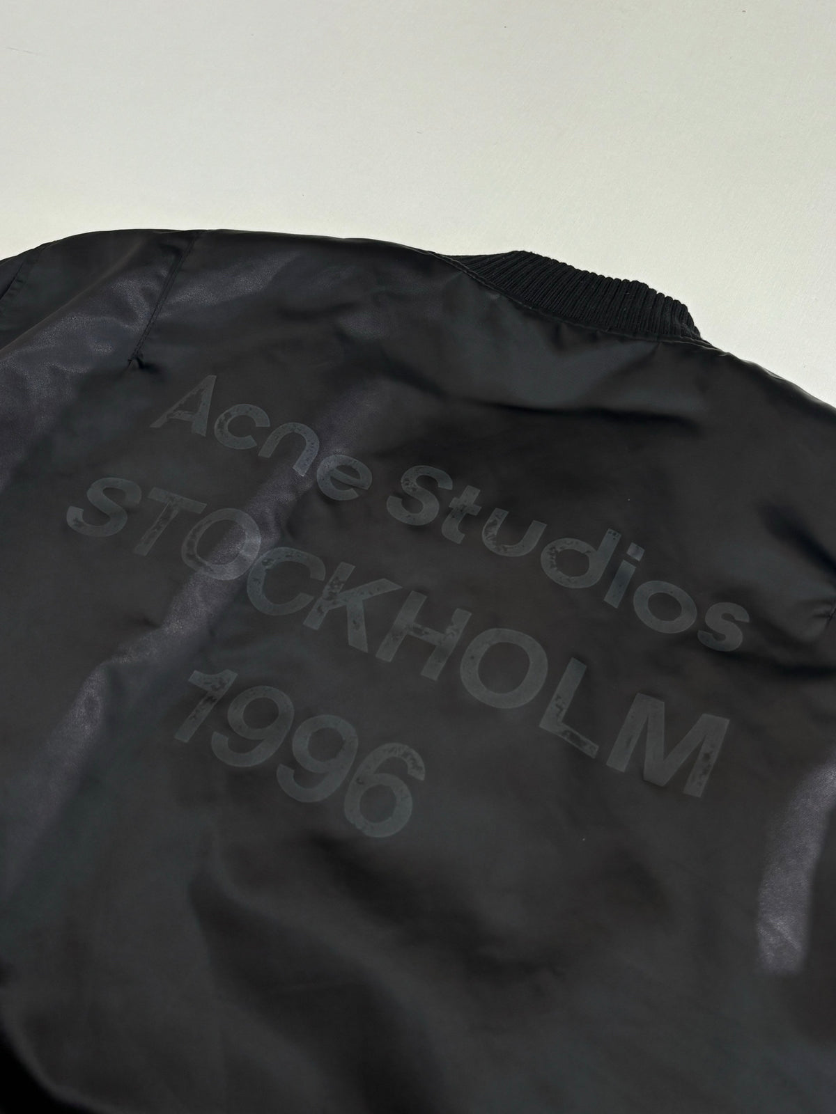 Acne Studios Ribbed Collar Zip‑Up Oversized Bomber Jacket