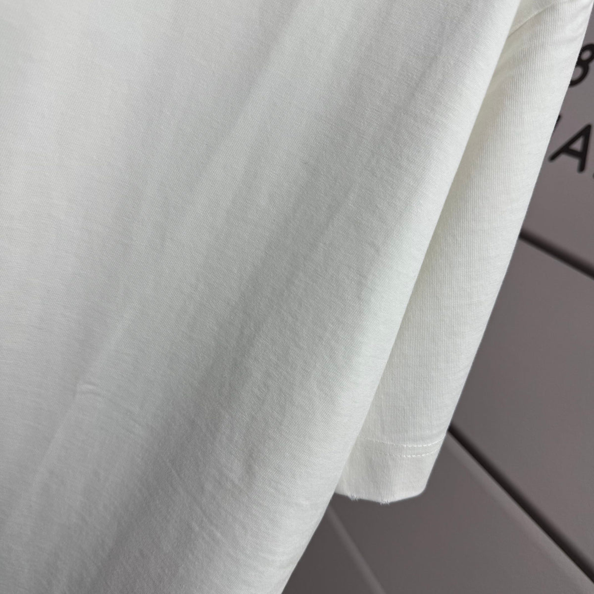 Acne Studios Minimal Centered Chest‑Text Distressed‑Trim Crew‑Neck Short‑Sleeve T‑Shirt