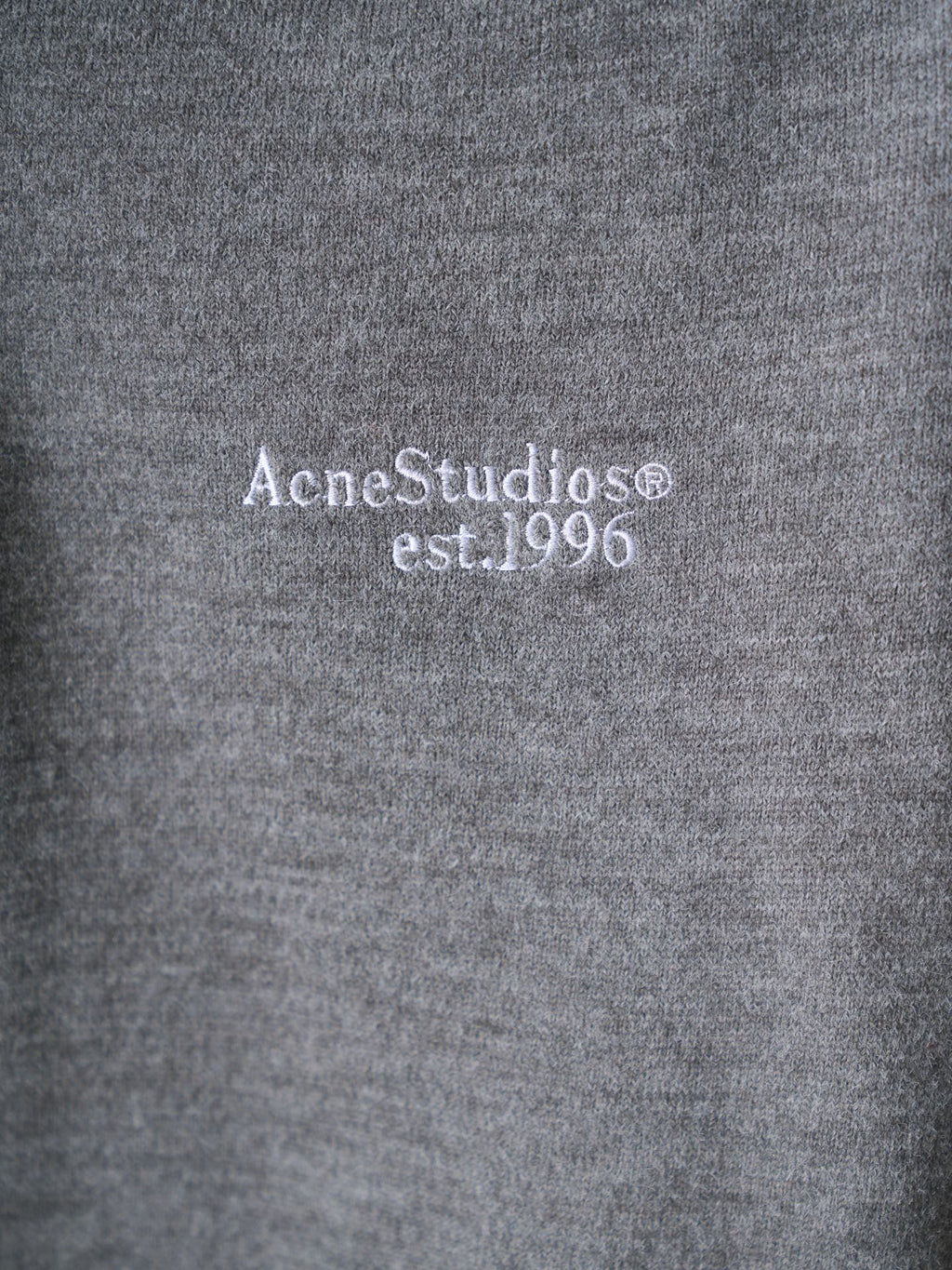 Acne Studios Est.1996 Embroidered Long‑Sleeve Knit Polo Shirt