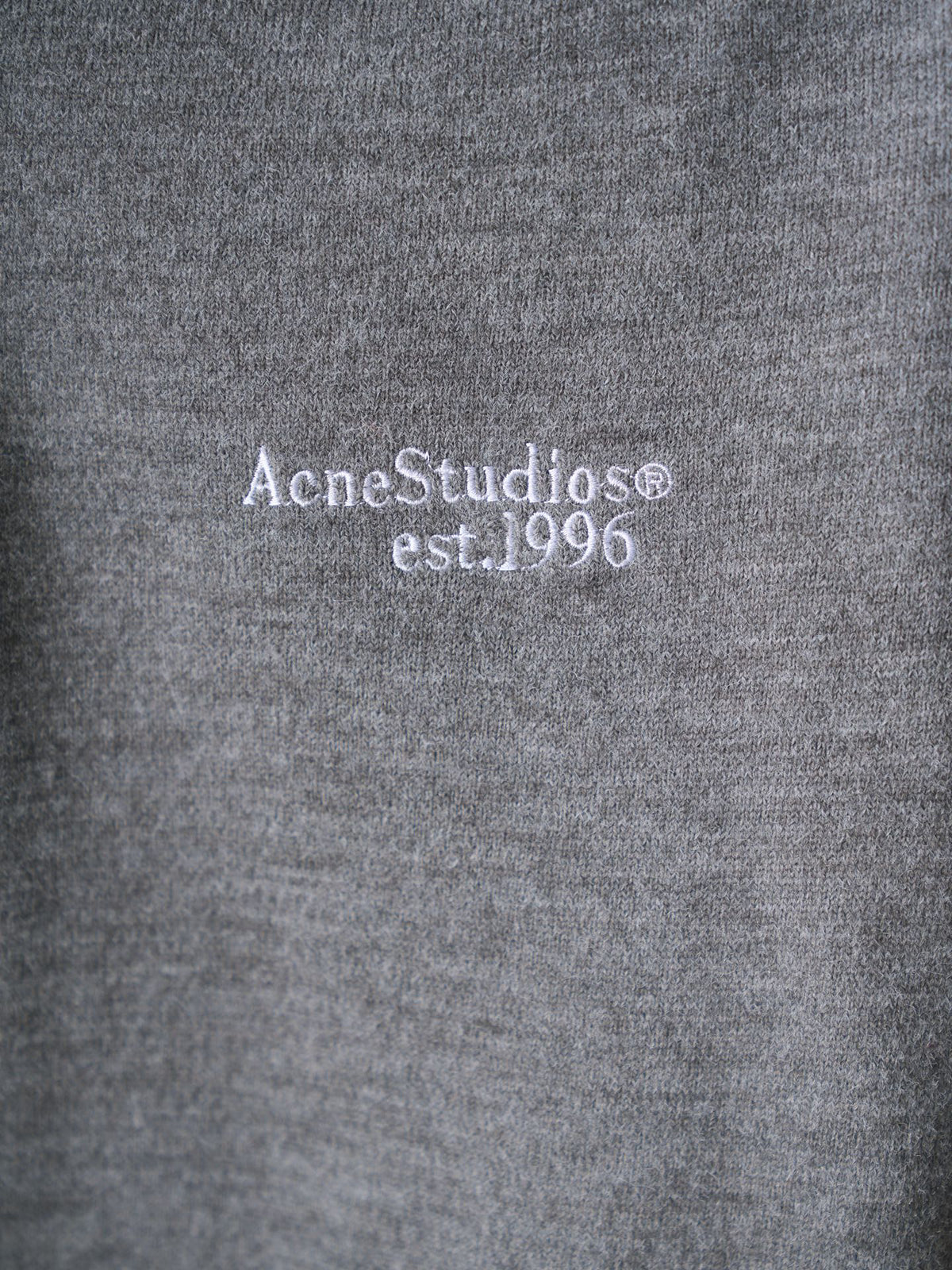 Acne Studios Est.1996 Embroidered Long‑Sleeve Knit Polo Shirt
