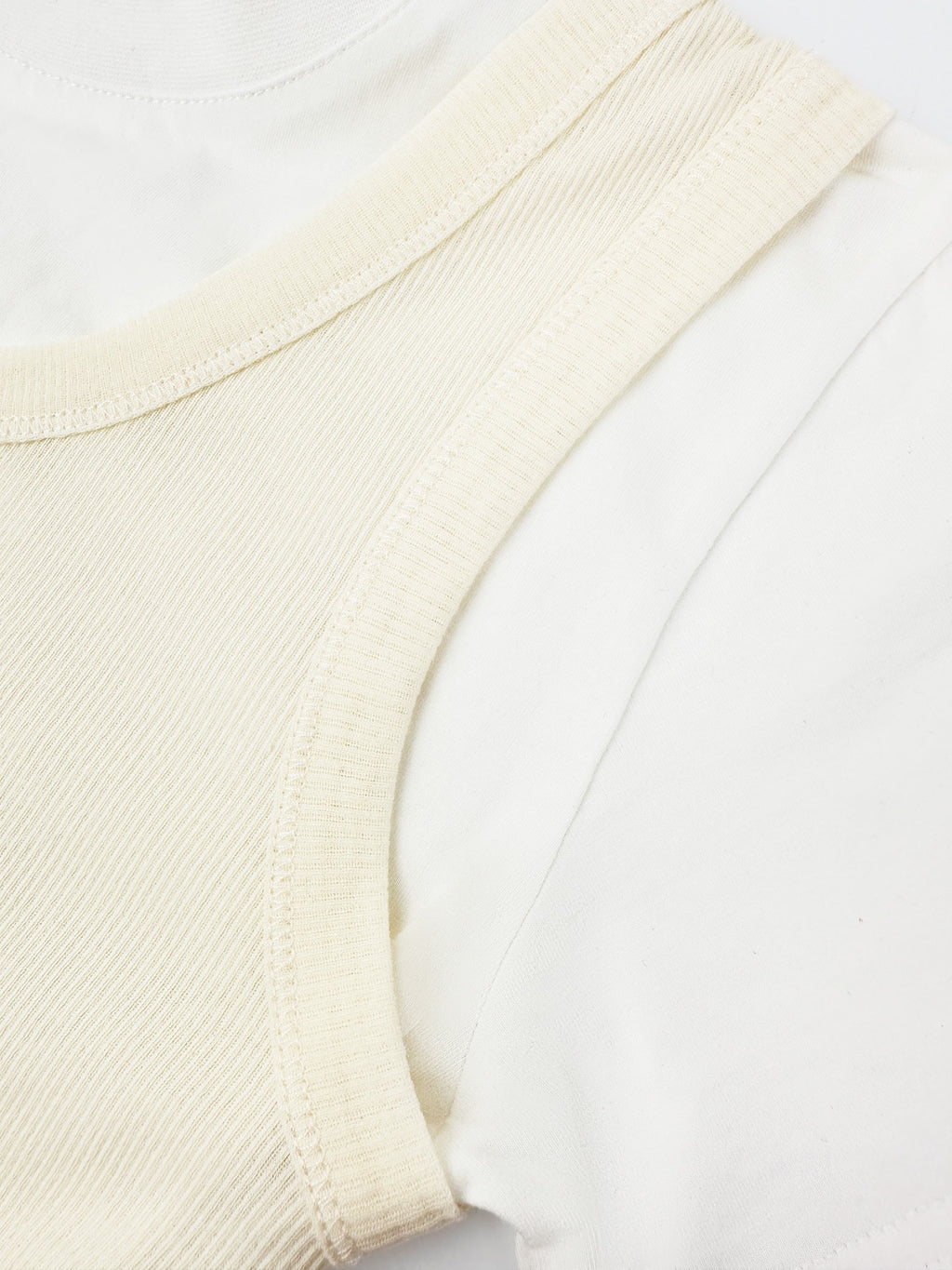 Acne Studios 1996‑Label Mock‑Layered Ribbed Tank Short‑Sleeve Top