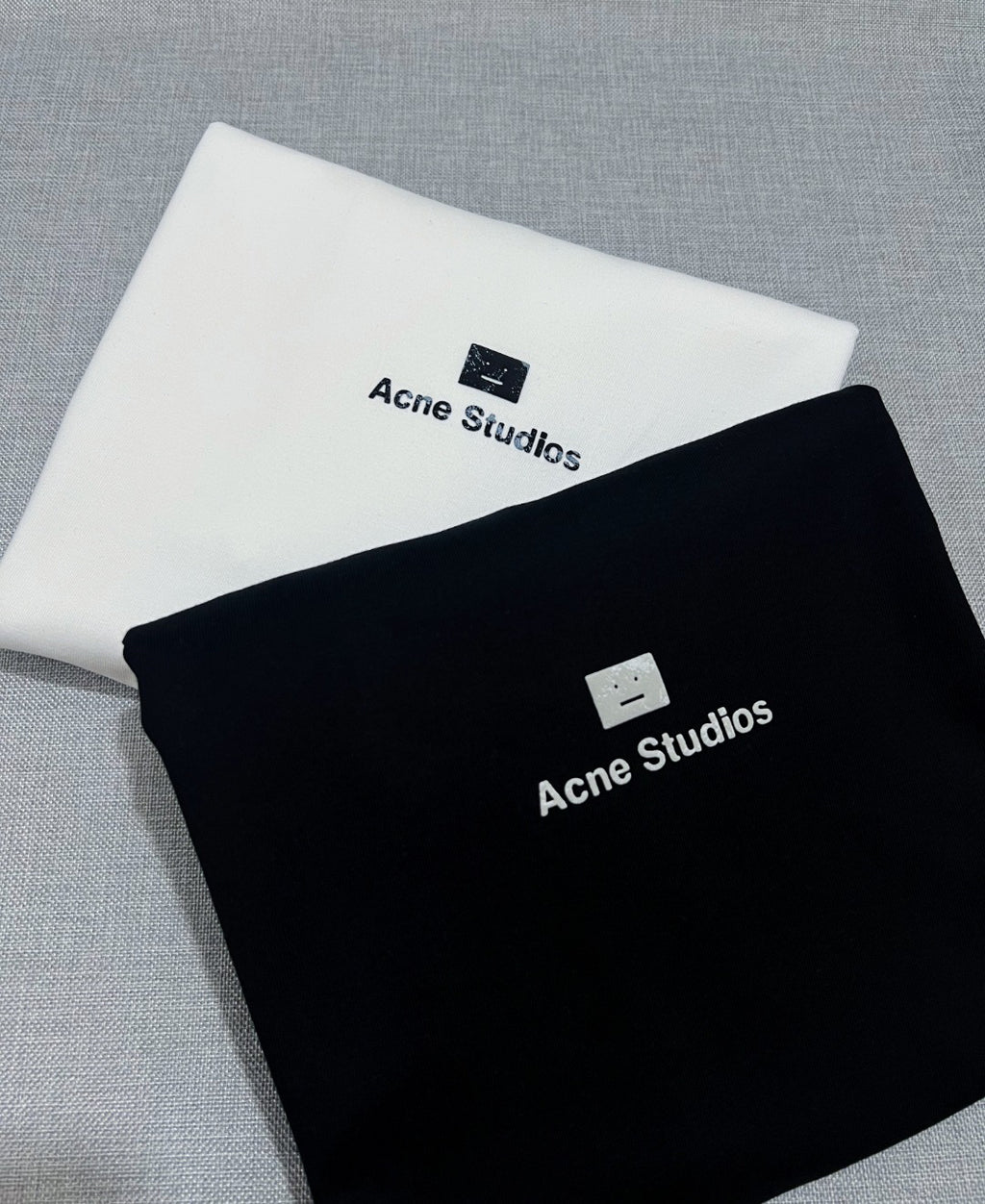 Acne Studios Square‑Face‑Icon Chest‑Print Oversized Crew‑Neck T‑Shirt