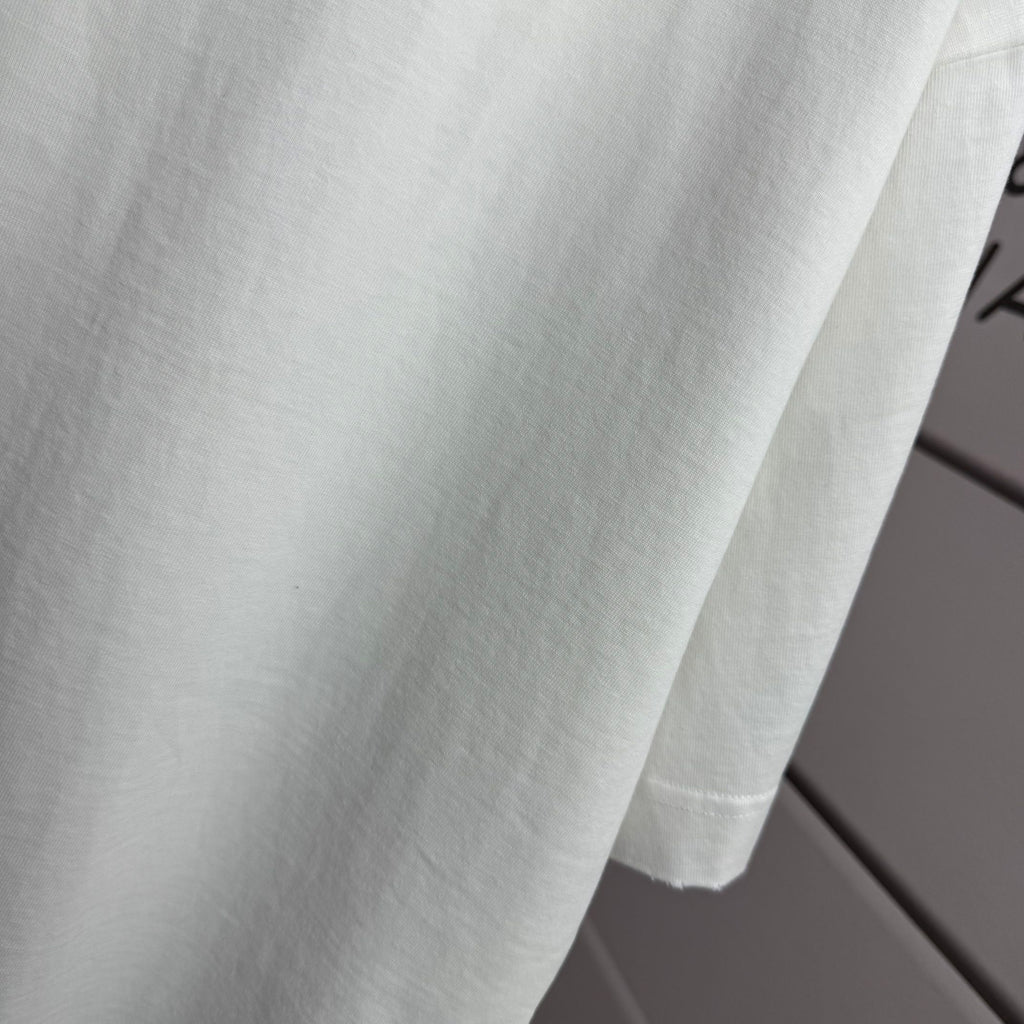 Acne Studios Square Patch‑Detail Distressed‑Trim Crew‑Neck Short‑Sleeve T‑Shirt