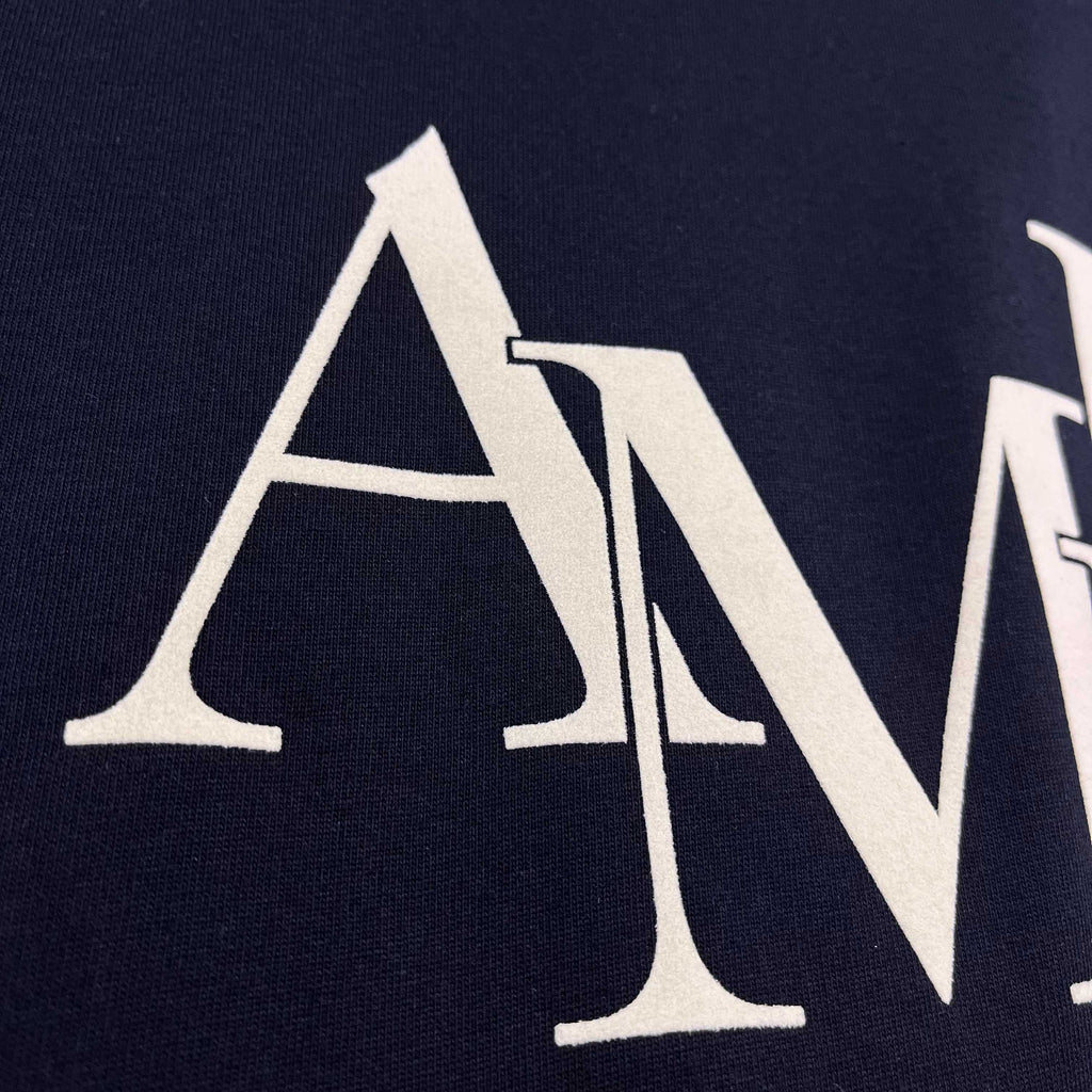 AMIRI Overlapping Stacked Letter Logo Crew Neck Short‑Sleeve T‑Shirt