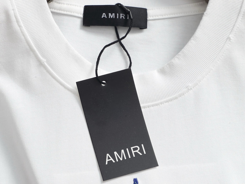 AMIRI Star Embellished Logo Crew‑Neck Short‑Sleeve T‑Shirt