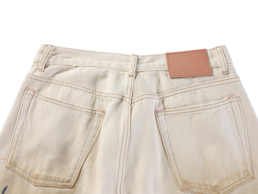 Acne Studios Vintage Paint‑Splatter Wide‑Leg Denim Jeans