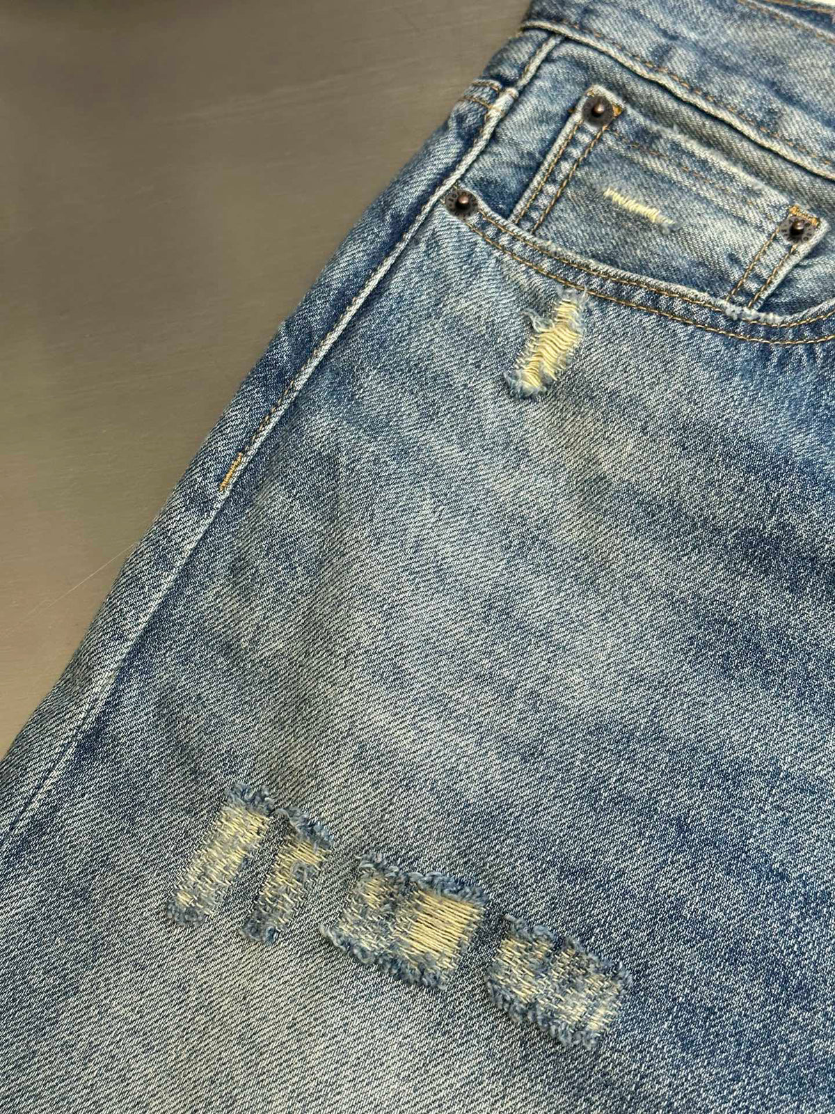 Acne Studios Distressed Wide‑Leg Denim Jeans
