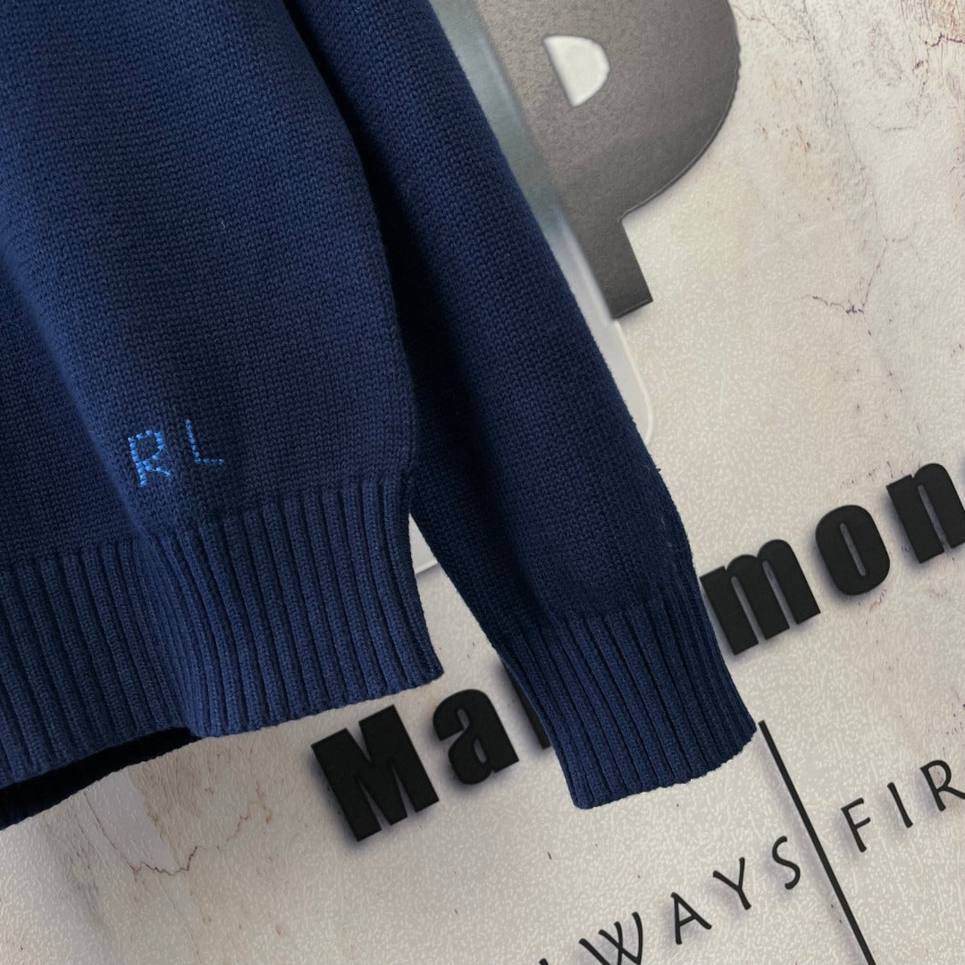 Ralph Lauren Men's Golf Polo Bear Crew‑Neck Knit Sweater