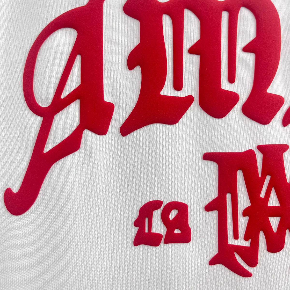 AMIRI Gothic MA Monogram Chest Graphic Short‑Sleeve Tee