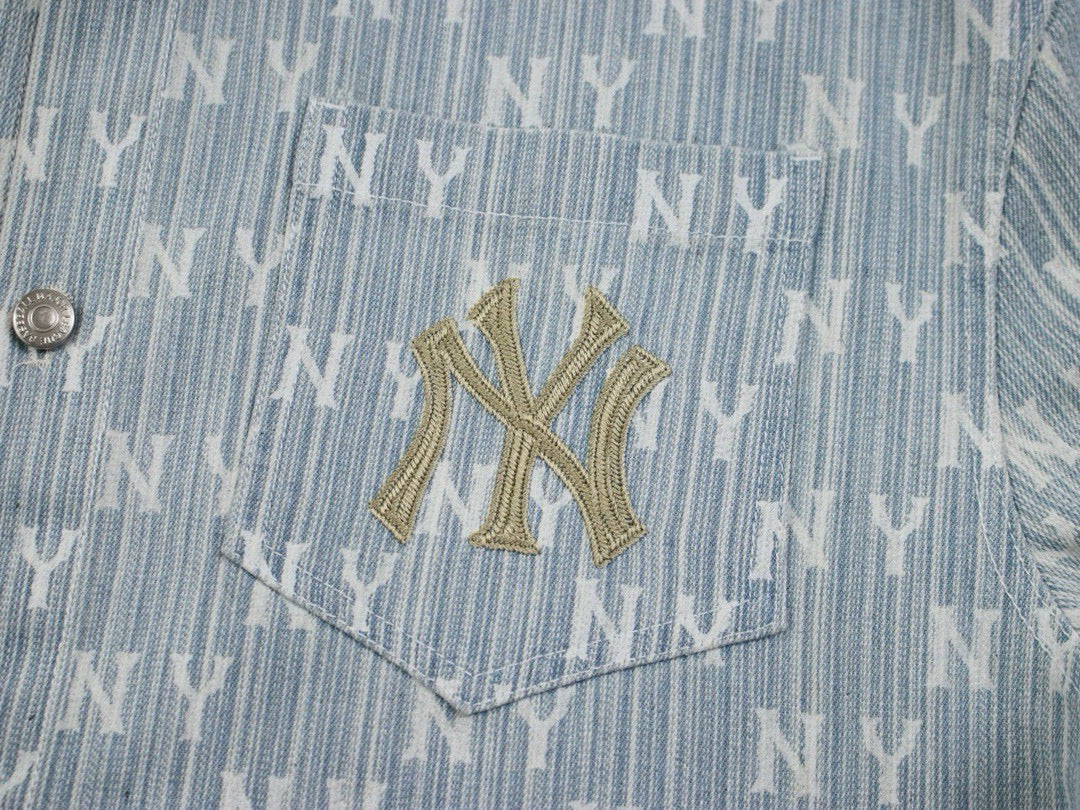 NY Yankees All-Over Monogram Jacquard Woven Shirt