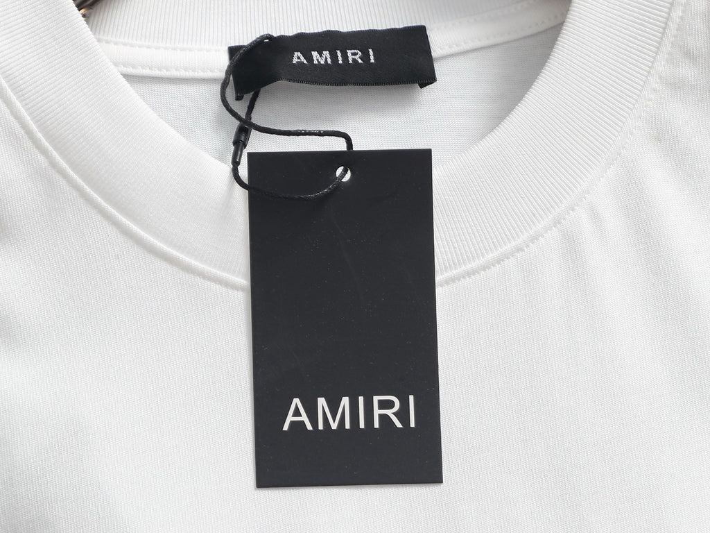 AMIRI Sounds Small Chest Logo Crew‑Neck Short‑Sleeve T‑Shirt