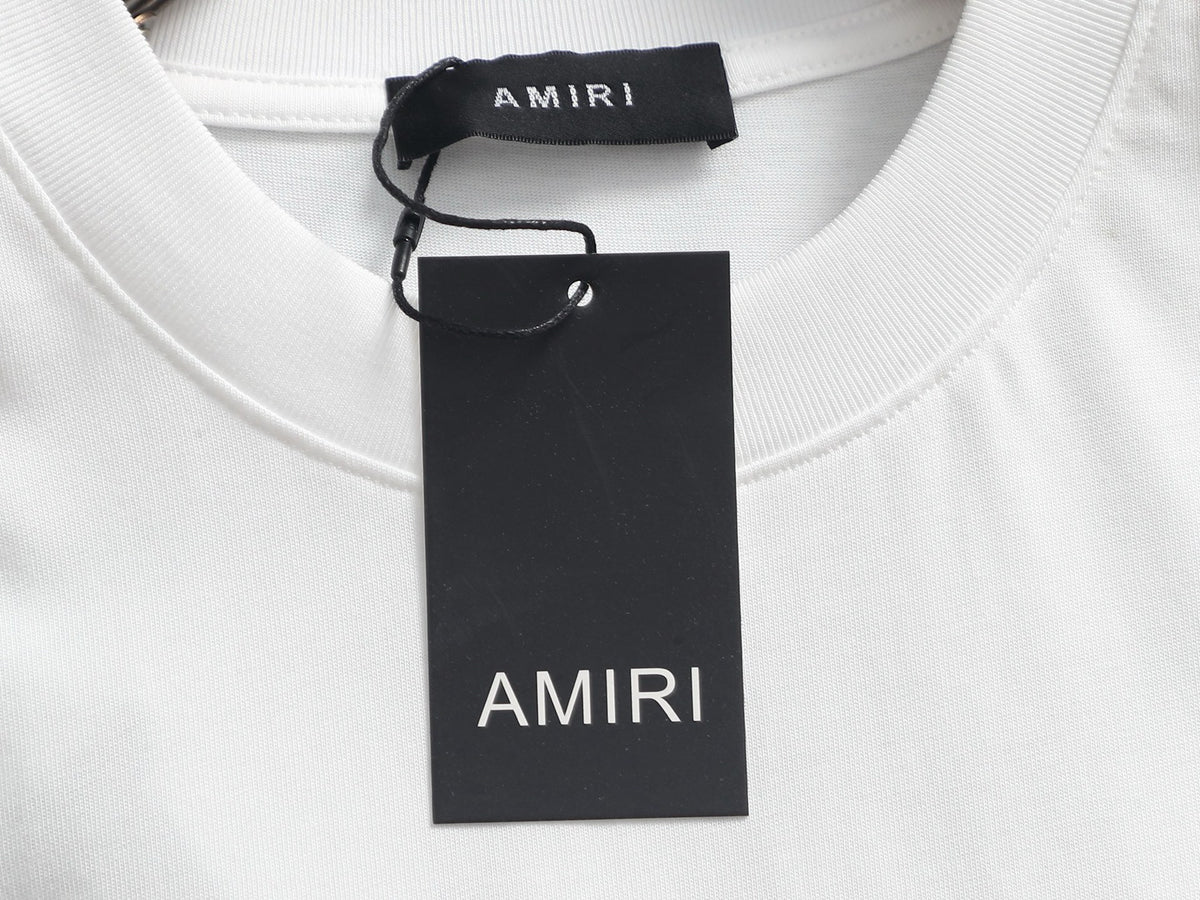 AMIRI Sounds Small Chest Logo Crew‑Neck Short‑Sleeve T‑Shirt