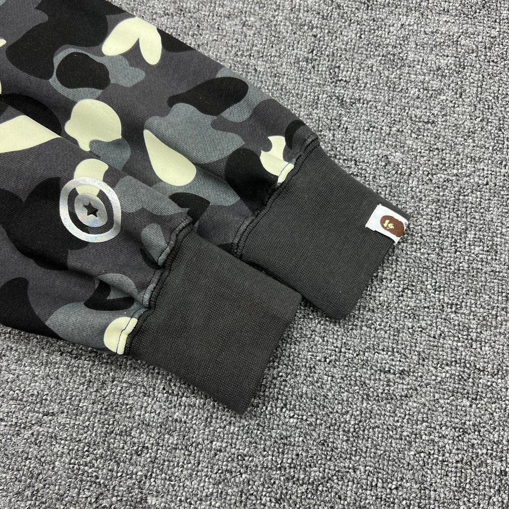 BAPE City Camo Glow + Holographic Shark Full-Zip Hoodie - Gray / Black