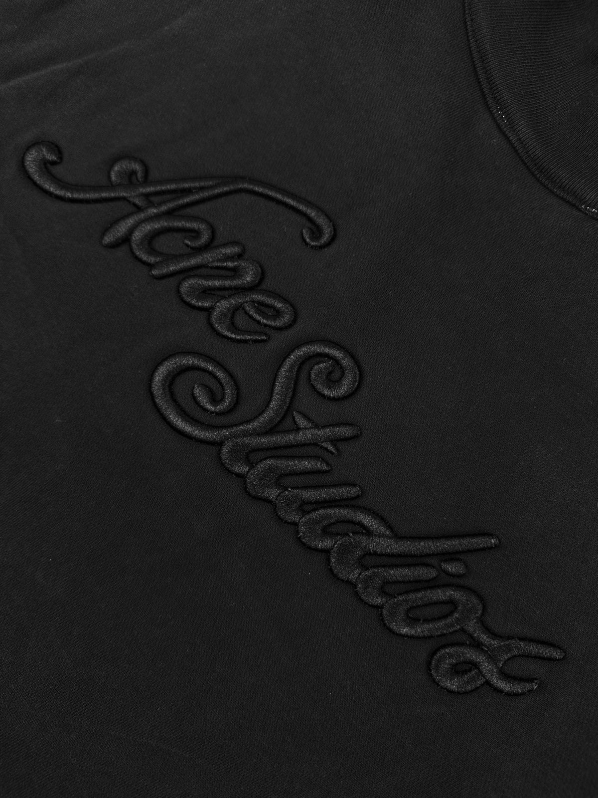 Acne Studios Full‑Zip Stand Collar Tone‑on‑Tone Script Sweat Jacket
