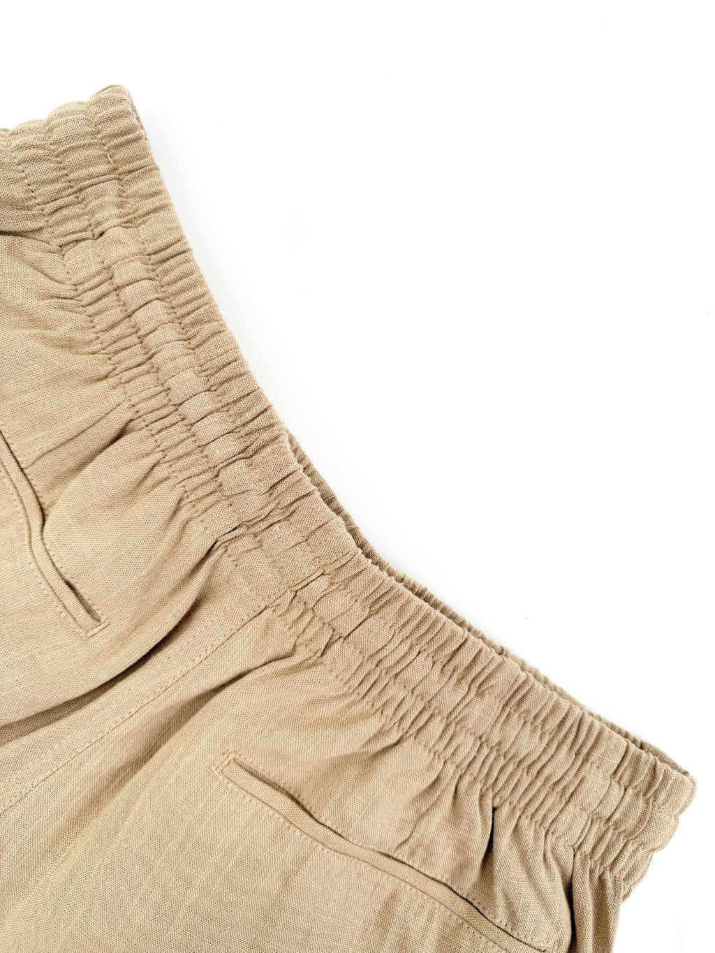 Men's Linen‑Blend Drawstring Elastic‑Waist Casual Shorts
