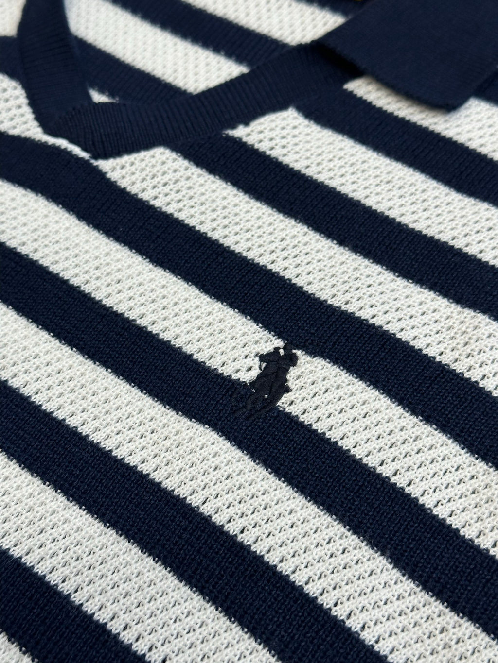 Polo Ralph Lauren Men’s Striped Mesh‑Knit Short‑Sleeve Polo Shirt With Pony Embroidery