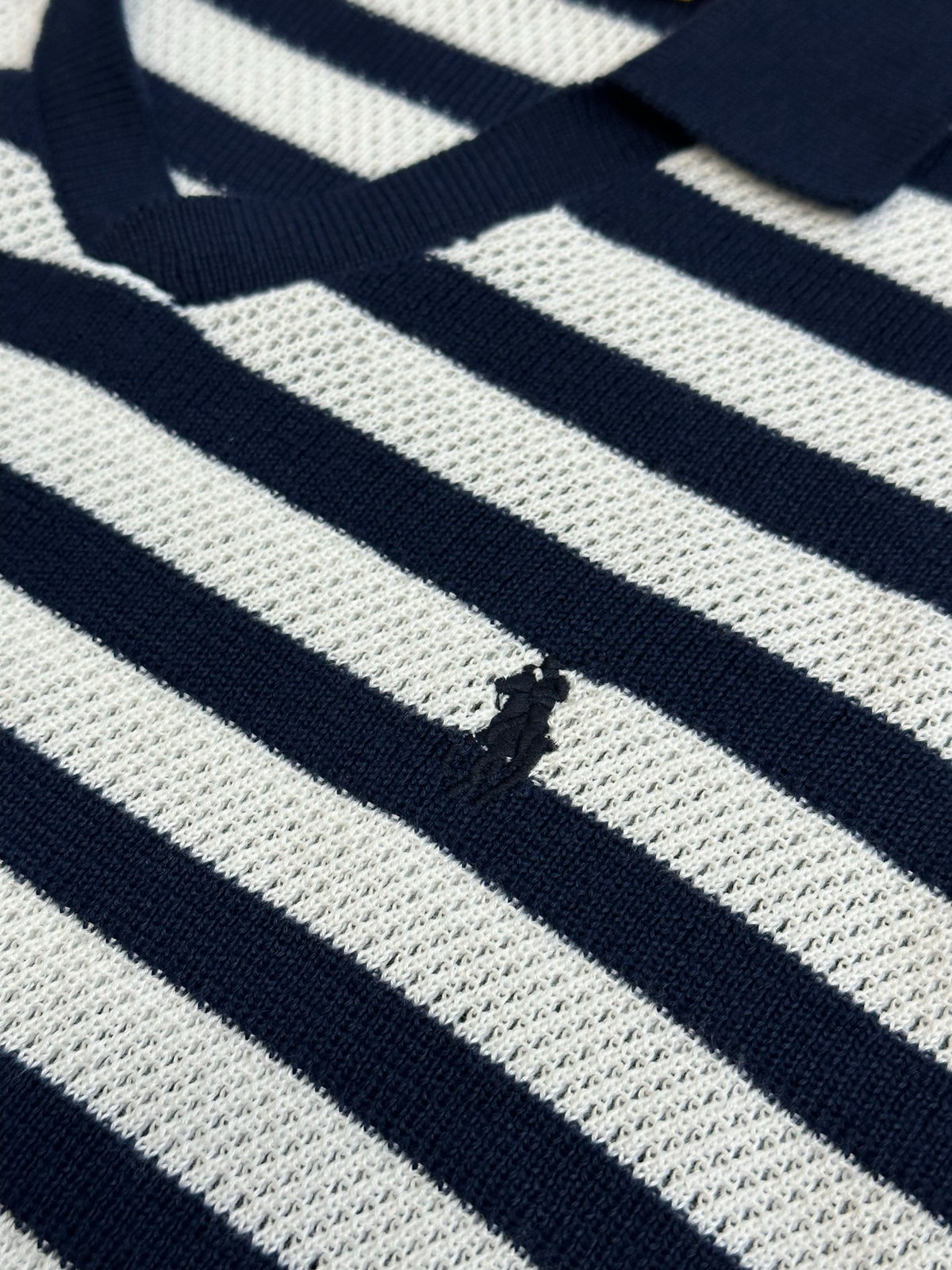 Polo Ralph Lauren Men’s Striped Mesh‑Knit Short‑Sleeve Polo Shirt With Pony Embroidery