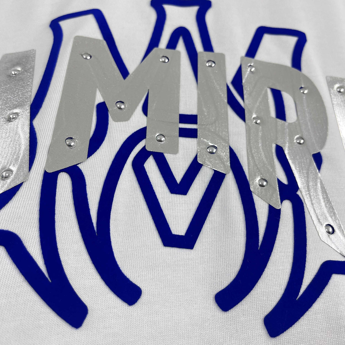 AMIRI MA Logo Riveted Letter Graphic Short‑Sleeve Tee