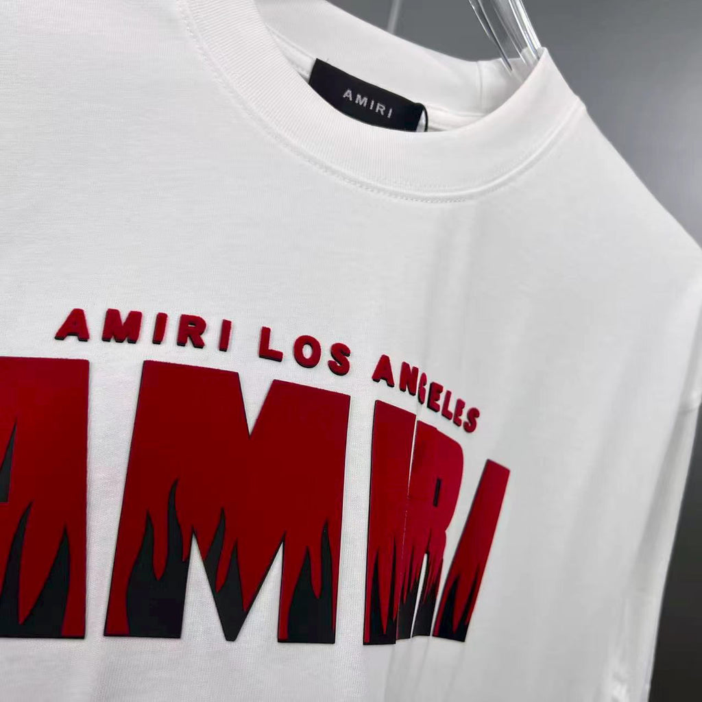 AMIRI Los Angeles Flame Logo Graphic Short‑Sleeve Tee