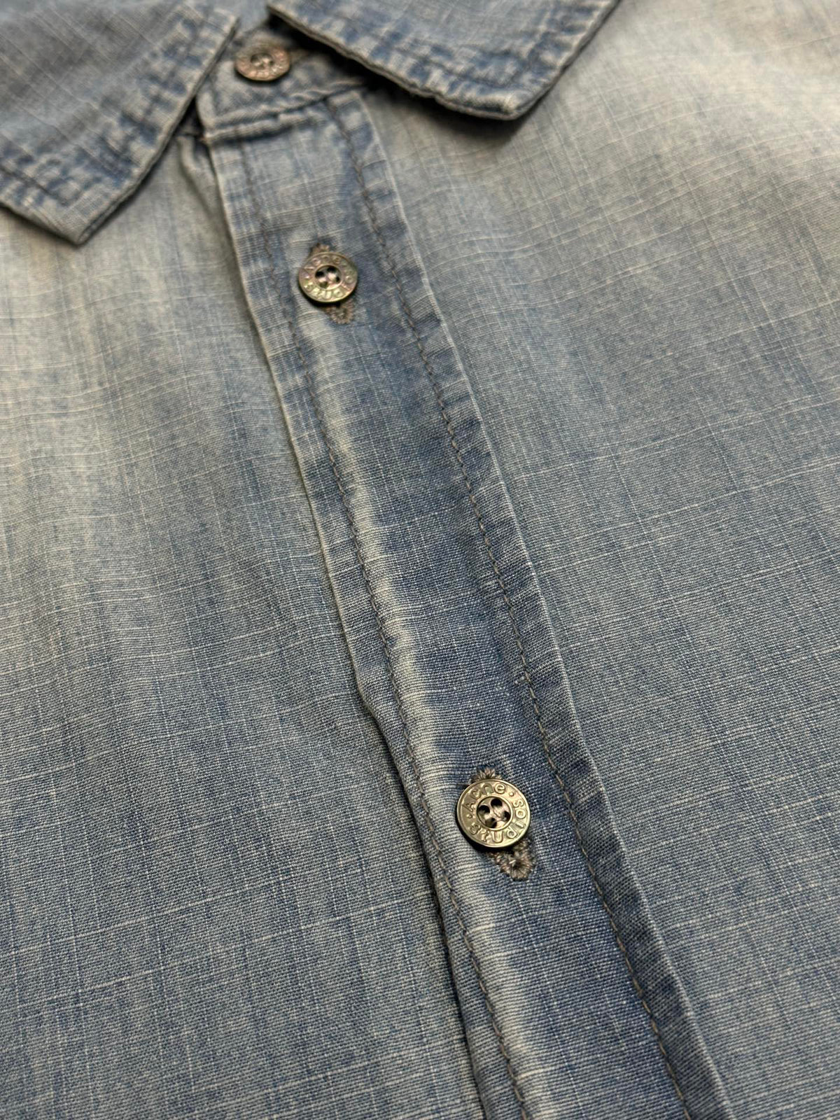 Acne Studios Oversized Short‑Sleeve Denim Button‑Down Shirt