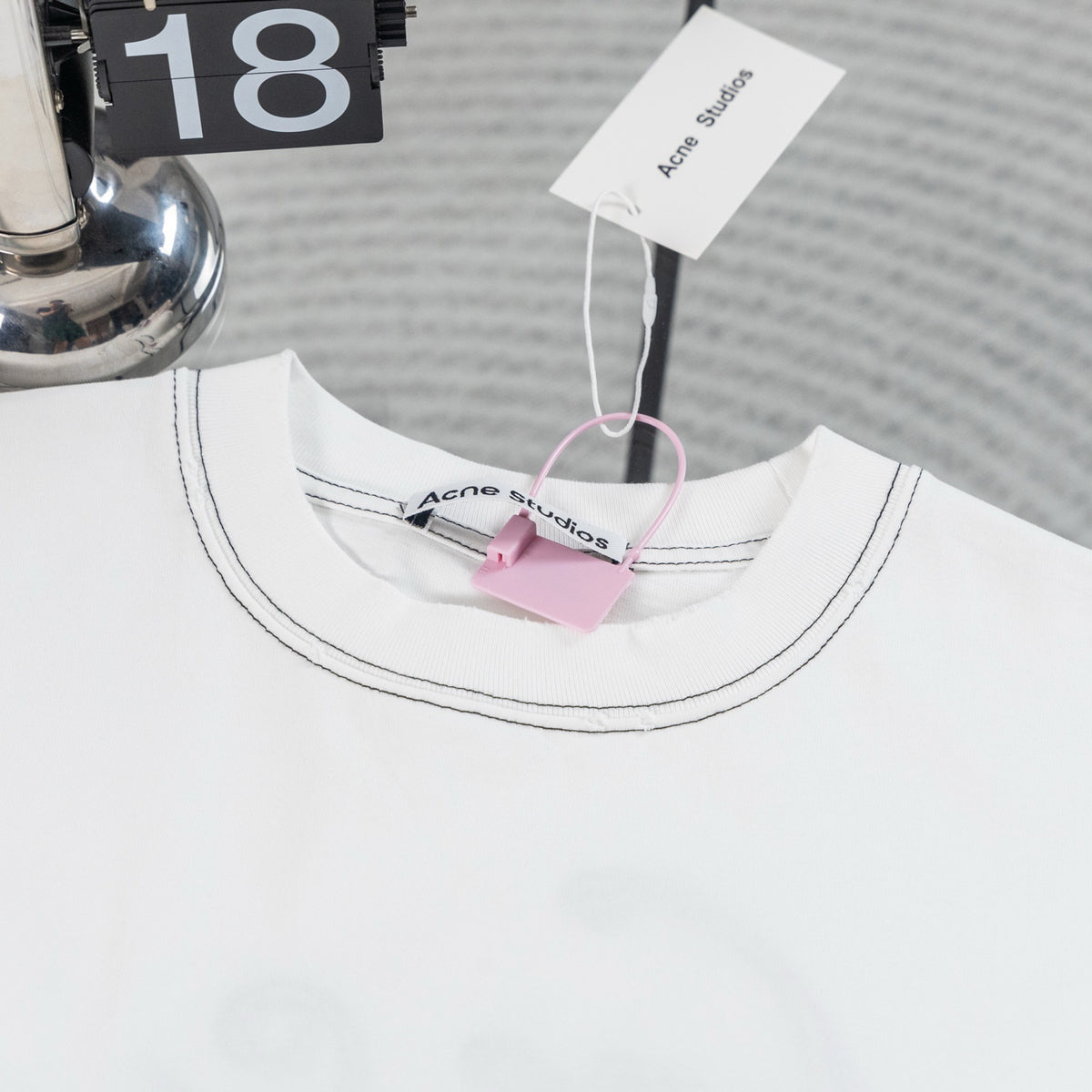Acne Studios Contrast‑Stitch Script Logo Crew‑Neck Short‑Sleeve T‑Shirt