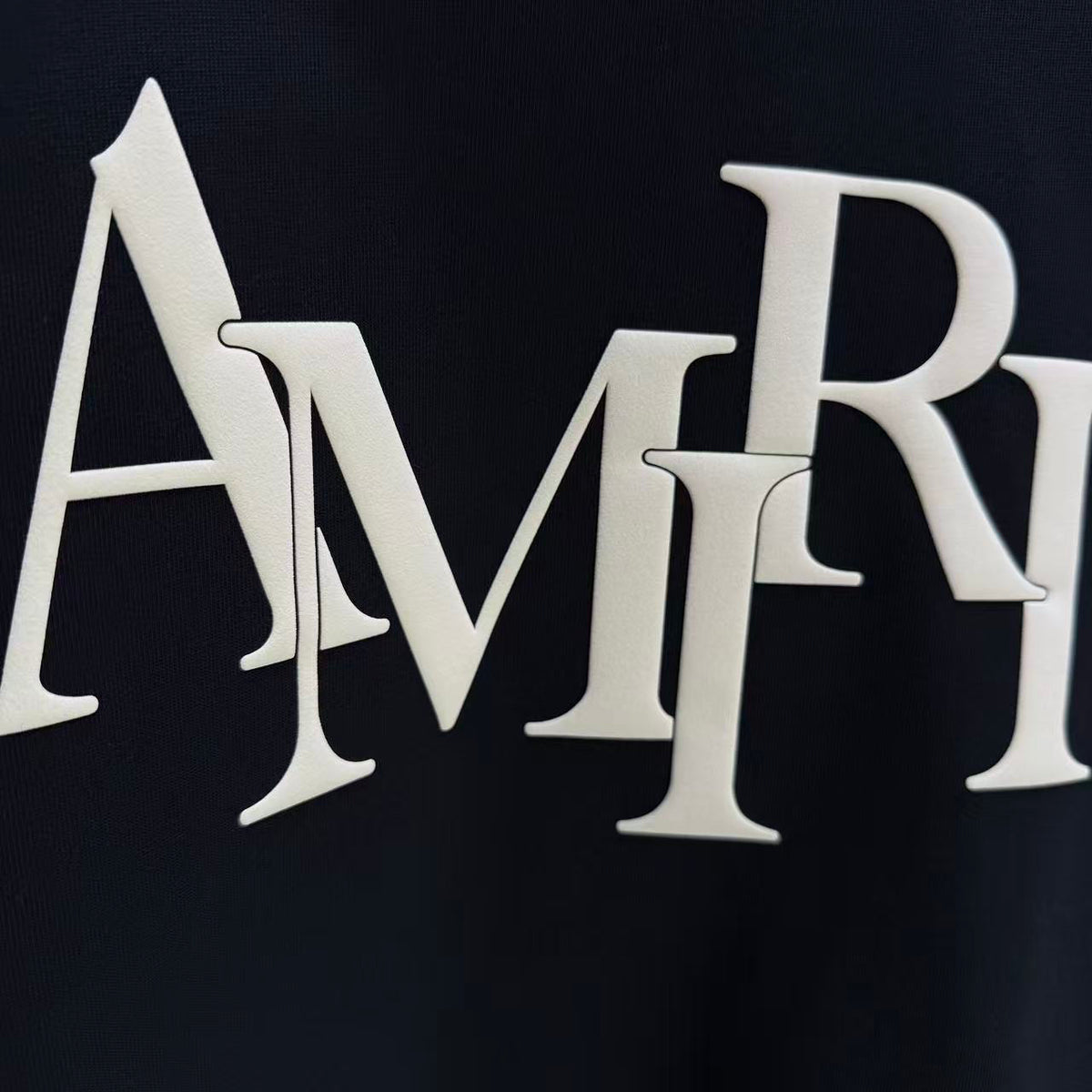 AMIRI Overlapped Stacked Logo Crew‑Neck Short‑Sleeve T‑Shirt