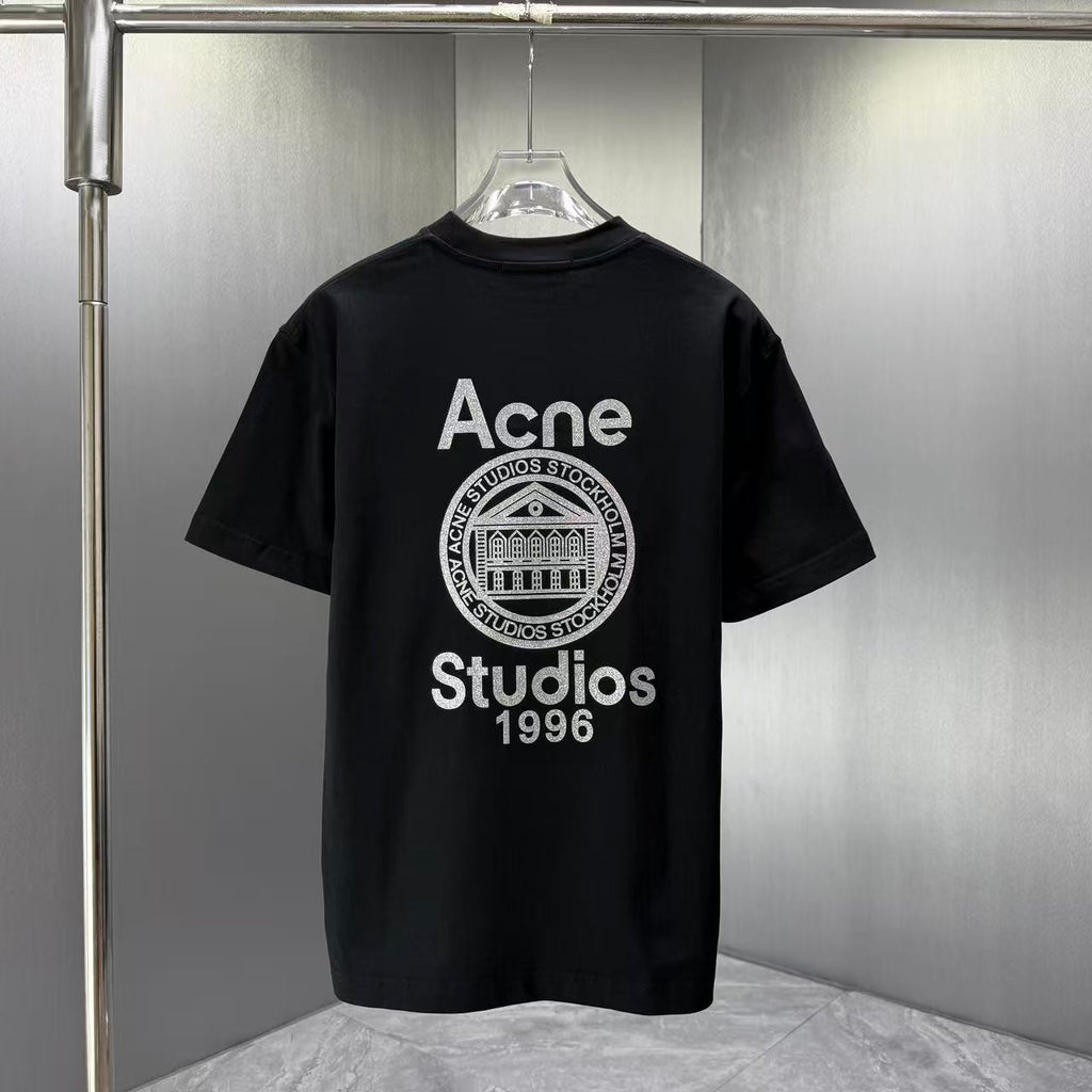 Acne Studios Stockholm 1996 Square‑Face Graphic Crew‑Neck Short‑Sleeve T‑Shirt