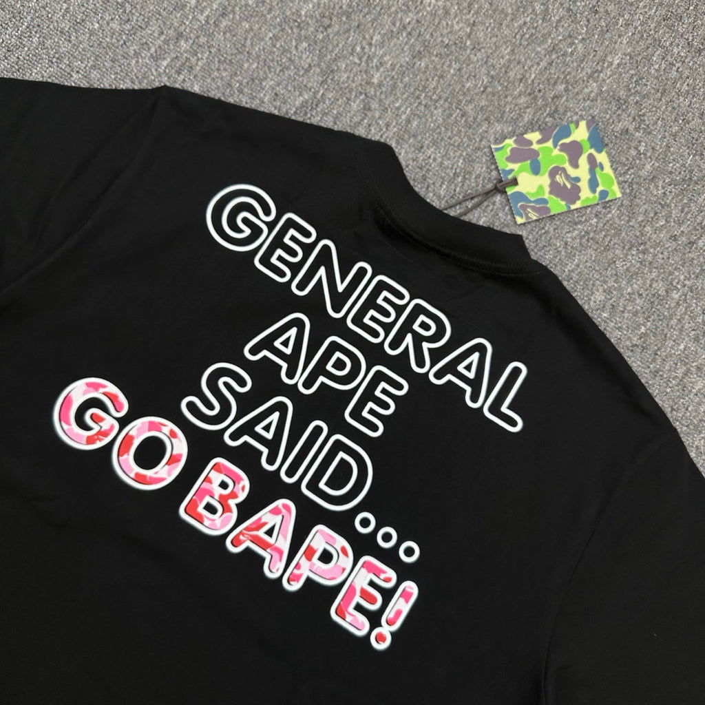BAPE SS26 General Ape T-Shirt — White / Black