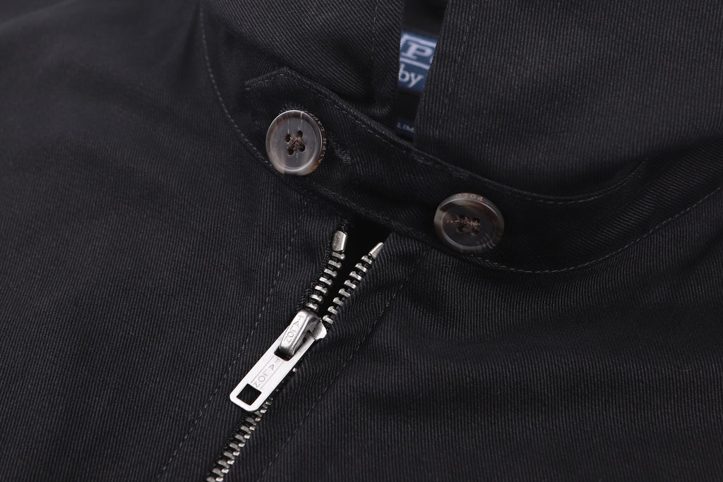 Polo Ralph Lauren Men’s Zip‑Up Harrington Jacket With White Pony & Script Embroidery