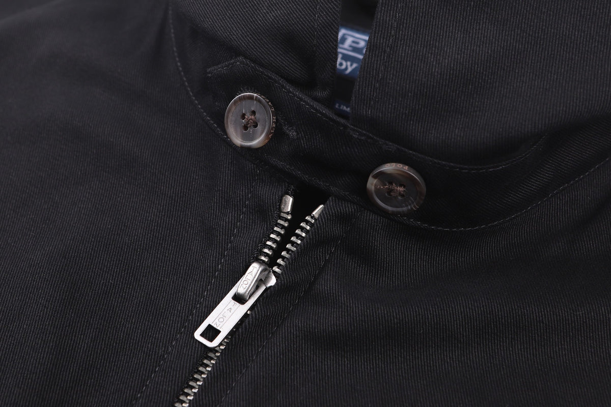 Polo Ralph Lauren Men’s Zip‑Up Harrington Jacket With White Pony & Script Embroidery