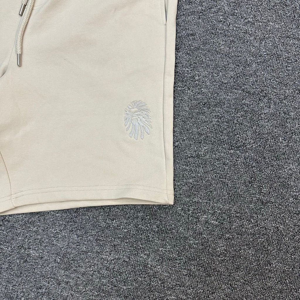 BAPE BLACK Ape Head Headdress Embroidered Shorts - Stone White