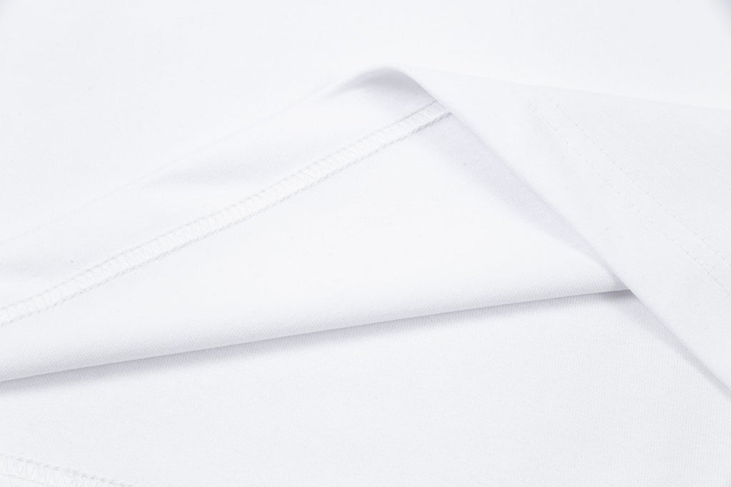 Men's Crew Neck Short‑Sleeve T‑Shirt Small Horse Embroidery Solid Color Casual Tee
