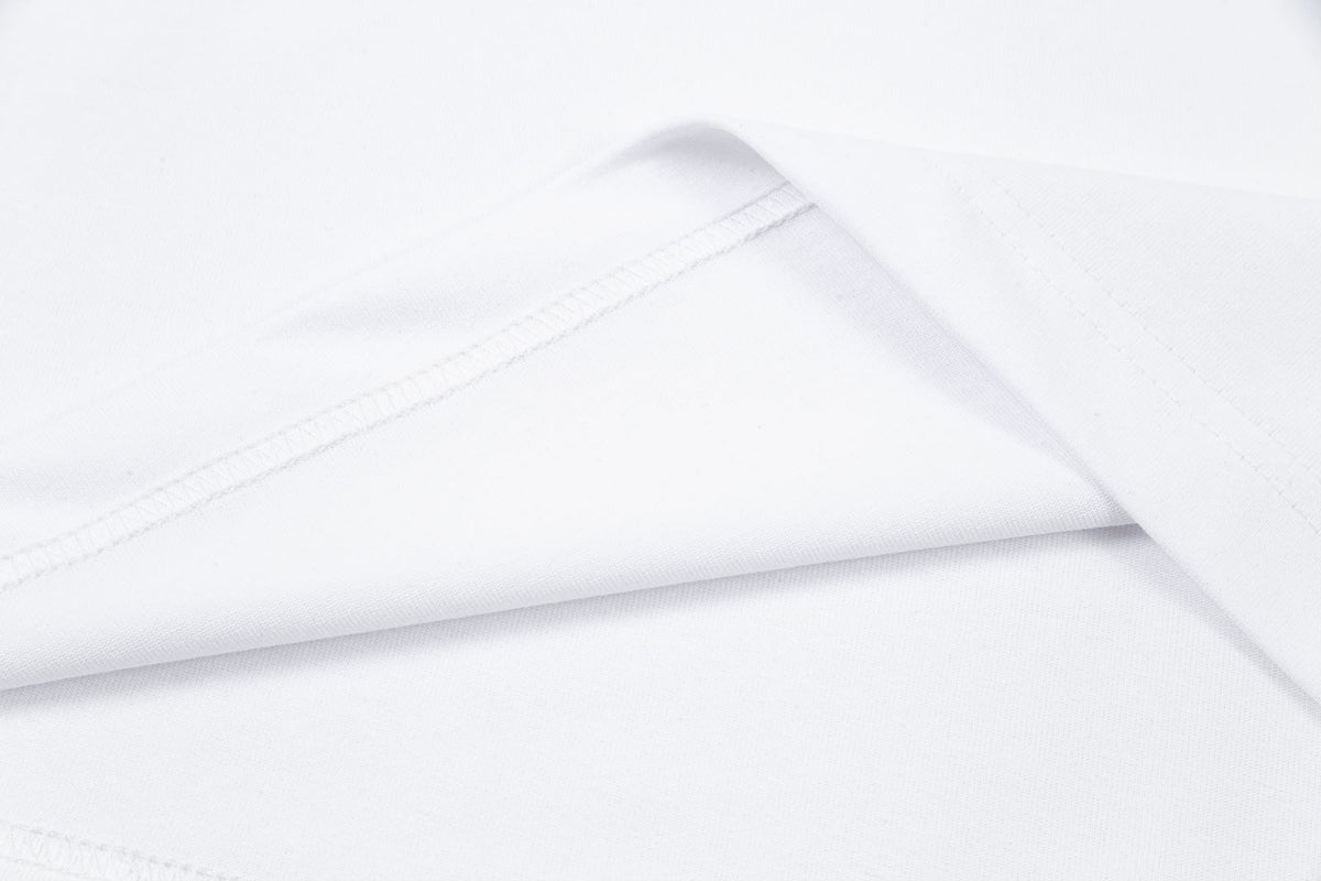 Men's Crew Neck Short‑Sleeve T‑Shirt Small Horse Embroidery Solid Color Casual Tee
