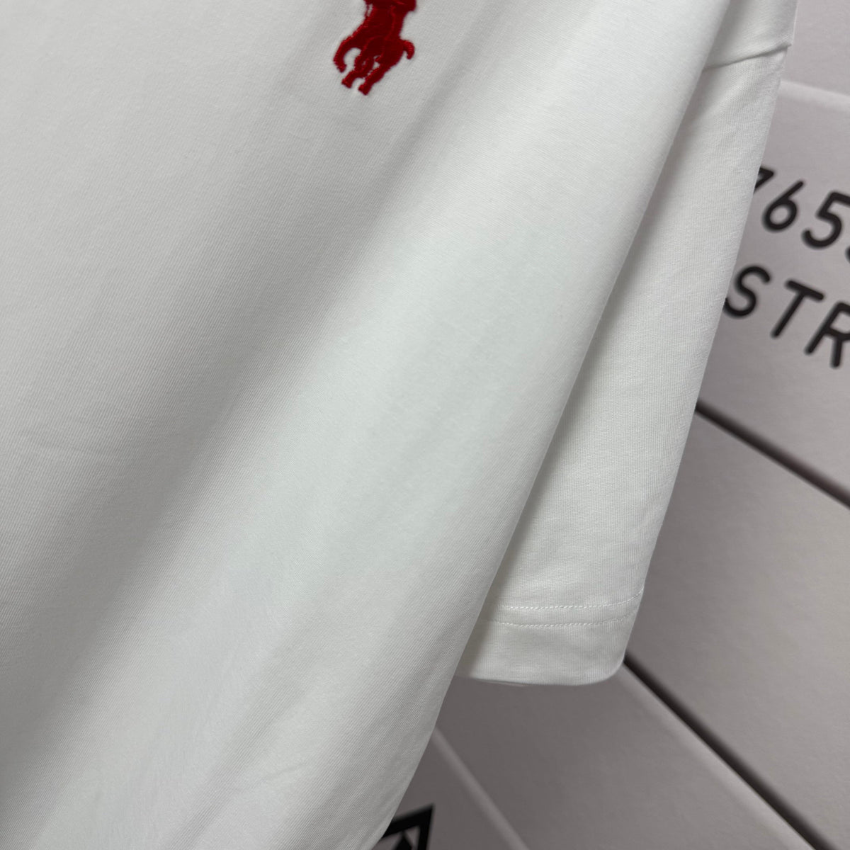 Men's Crew Neck Short‑Sleeve T‑Shirt Minimalist Small Horse Embroidery Casual Top